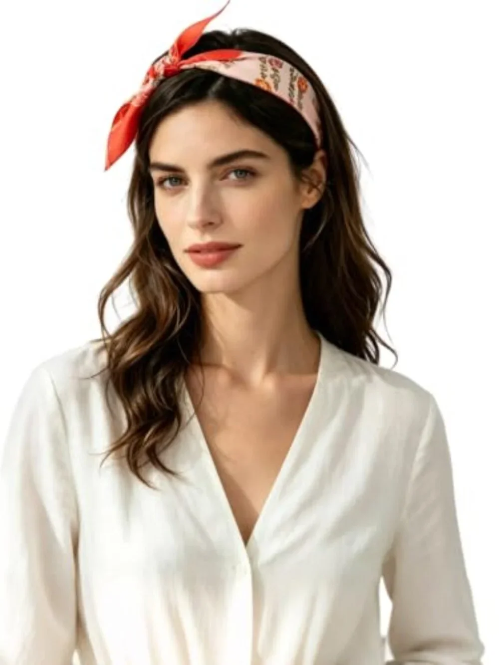 100% Mulberry Silk Twill Scarf, 34in Skinny Ribbon for Hair, Bags, Wrist & Waist